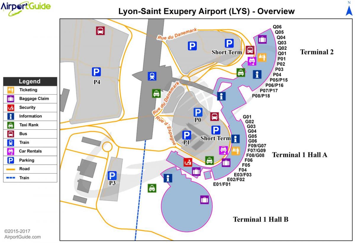 لیون فرانسه فرودگاه نقشه