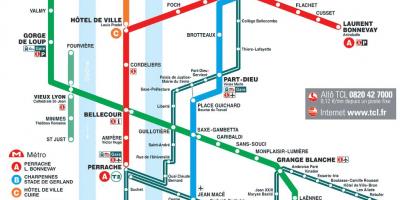لیون فرانسه نقشه مترو