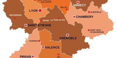 لیون منطقه فرانسه نقشه