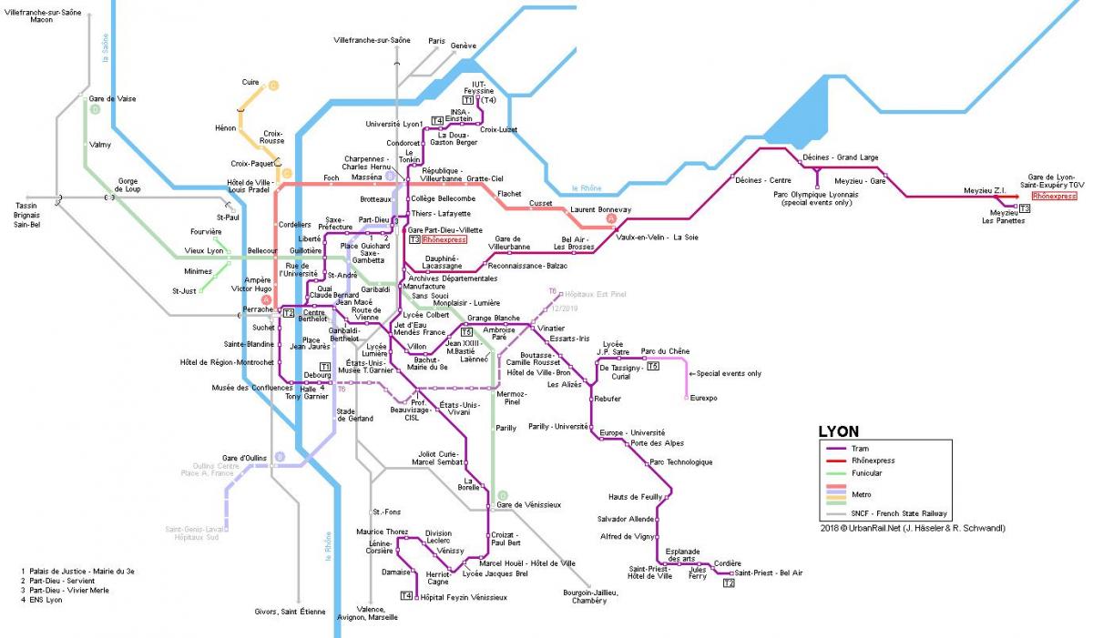 لیون راه آهن نقشه
