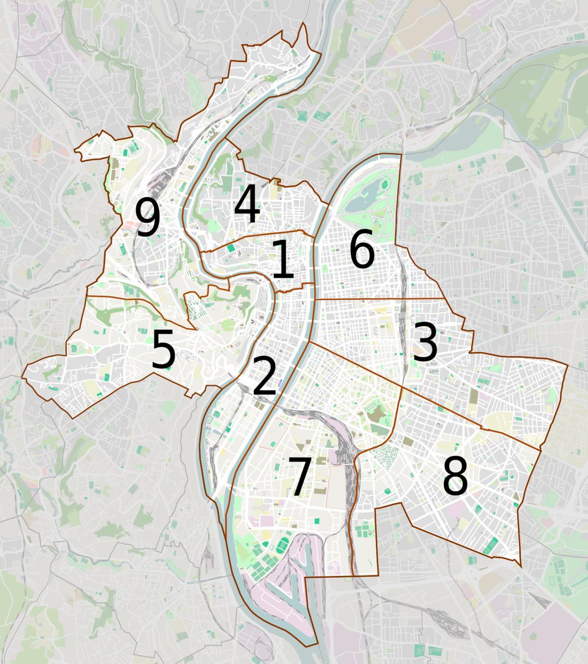 نقشه از لیون محله