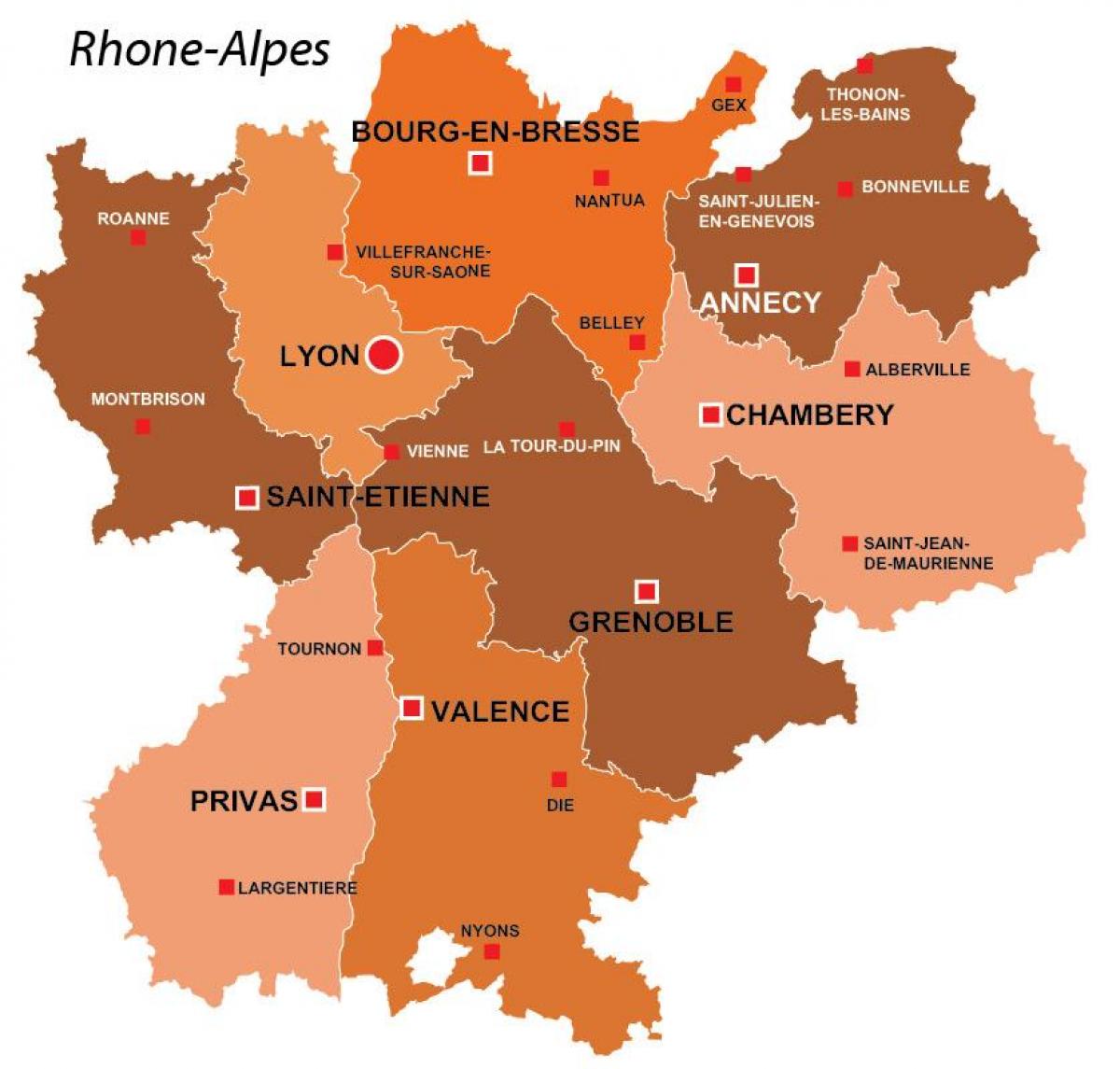 لیون منطقه فرانسه نقشه