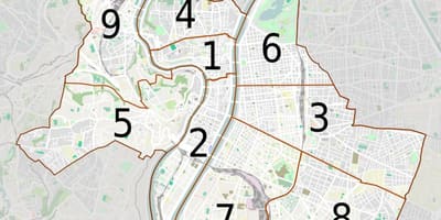 نقشه از لیون arrondissements