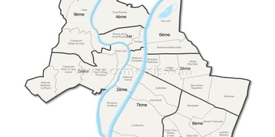 نقشه از لیون arrondissement