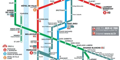 Lyon metro map 2016